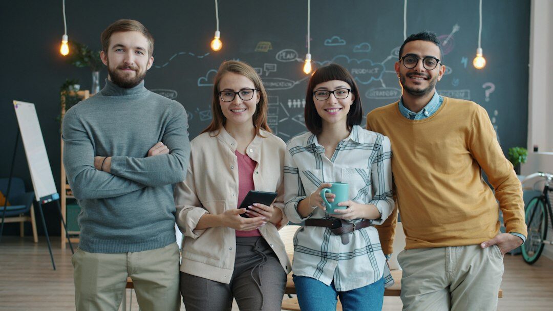 team of programmers in office